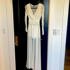 Sexy white romper high low. Worn 1x for a photo shoot. Very comfortable and sexy